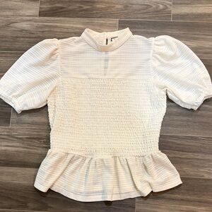 Bagatelle Ivory Puff Sleeve Blouse